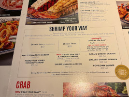 Red Lobster menu