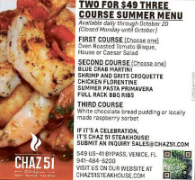 Chaz 51 Steakhouse food