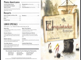 El Conquistador menu