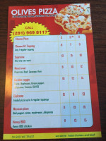 Olives Pizza menu