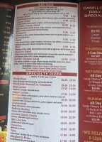 Camillos Italian menu