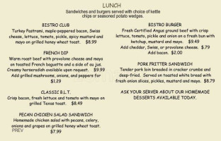 Bacon's Bistro And Cafe menu