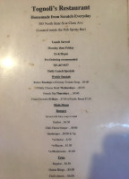 The Pub Sports menu