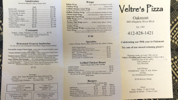 Veltre's Pizza menu