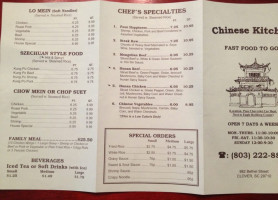 Chinese Kitchen menu