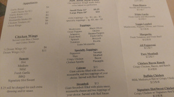 Pizza On The Plaza menu