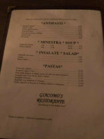 Giacomo's menu