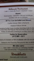 Millcreek menu