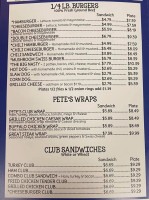 Pete's Of Simpsonville menu