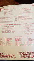 Valerio's menu