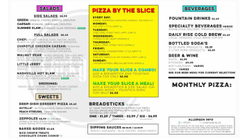 Lucky Slice Pizza Ogden menu