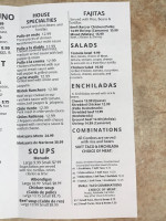 Beto's Mexican menu