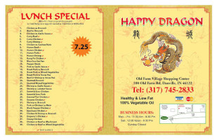 Happy Dragon menu