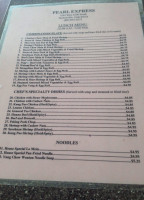 Pearl Express menu