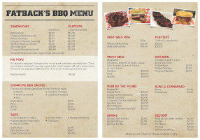 Fatback's Bbq menu