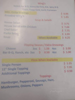 Harry's menu