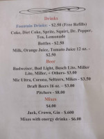 Harry's menu