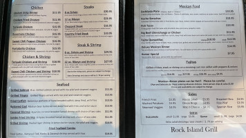 Rock Island Grill menu