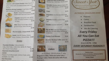 Sweet Spot Bakery Cafe menu