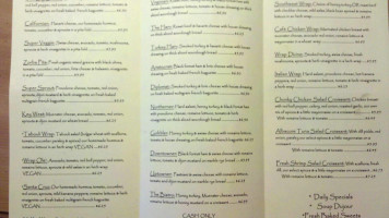 Sea Star Cafe menu