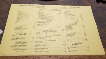 Hogan's Heroes Pizza menu