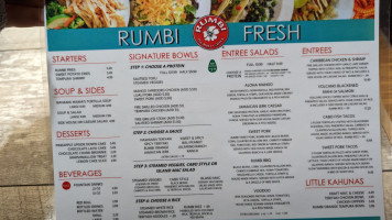 Rumbi Island Grill menu