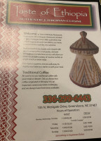 Taste Of Ethiopia menu