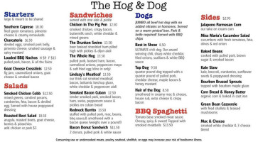 The Hog Dog menu