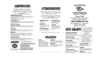 Hog Heaven menu