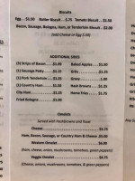 The Fiddlehead Diner menu