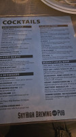 Sky High Brewing Pub menu