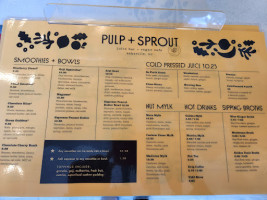 Pulp Sprout Juice And Vegan Cafe menu