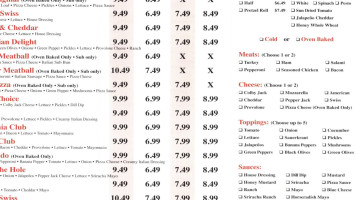 G J's Pizza Market menu