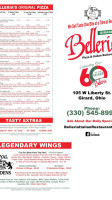 Belleria Pizza Italian Canfield menu