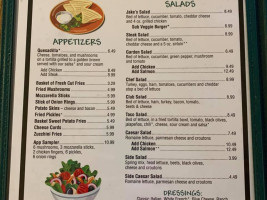 Jake's Eats menu