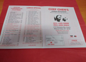 Chef Chen's Chinese menu