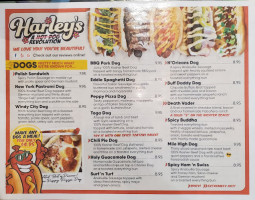 Harley's A Hot Dog Revolution menu