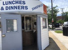 Blue White Carry Out outside