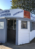 Blue White Carry Out food