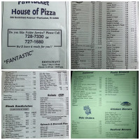 Pawtucket House of Pizza menu