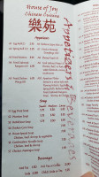 House Of Joy Chinese menu