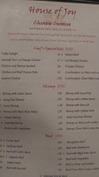 House Of Joy Chinese menu