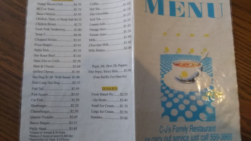 C J's Family menu