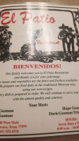 El Patio menu