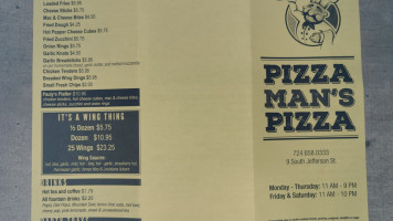 Pizza Man's Pizza menu