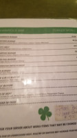 Shamrock Tavern menu