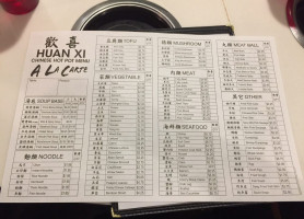 Huan Xi Chinese menu