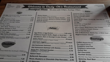 Dady-oh's menu