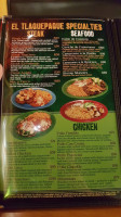 Tlaquepaque Mexican menu