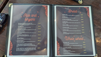 Agni Indian Restaurant Bar menu